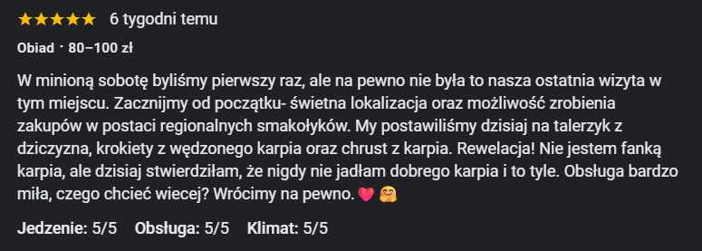 Opinie o restauracji Regionalne Doznania