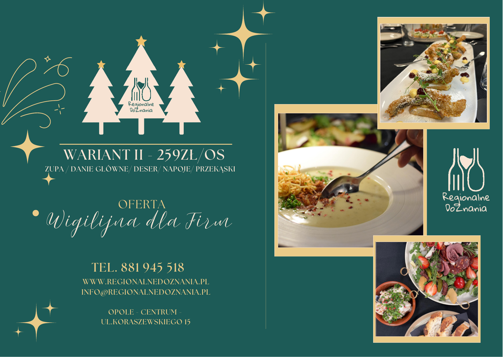 Wigilia firmowa - menu wariant 2 cena 259 zł